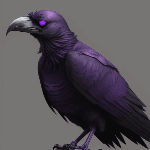 AI generated: An evil violet Raven