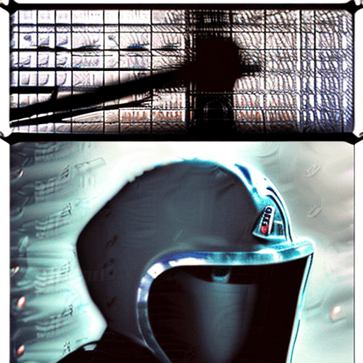 AI generated: masked man, dark torn hood, dark rainy foggy night, intricate dark and chrome damaged armor, smoke a...