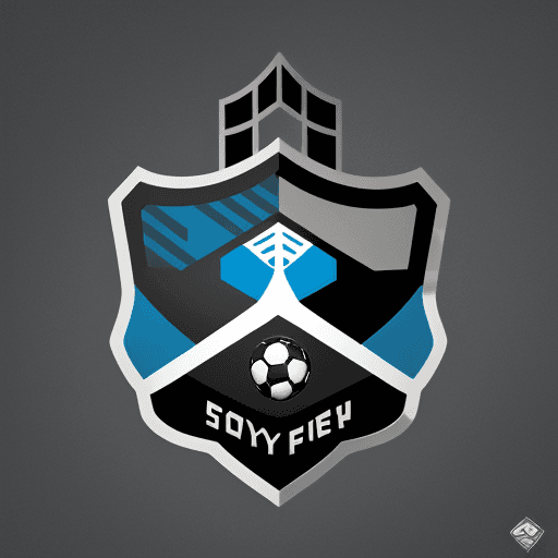 AI generated: Create a bold and modern logo for the soccer team ' RayGun FC '. Use a sleek , minimalistic design w...