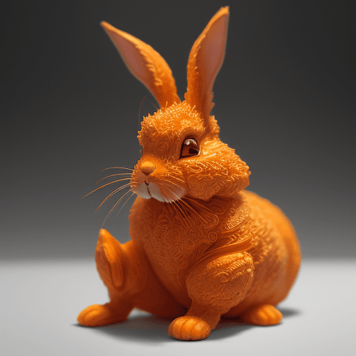 AI generated: hyper-realistic image showcasing an extraordinary piece of orange pulp, meticulously sculpted into a...