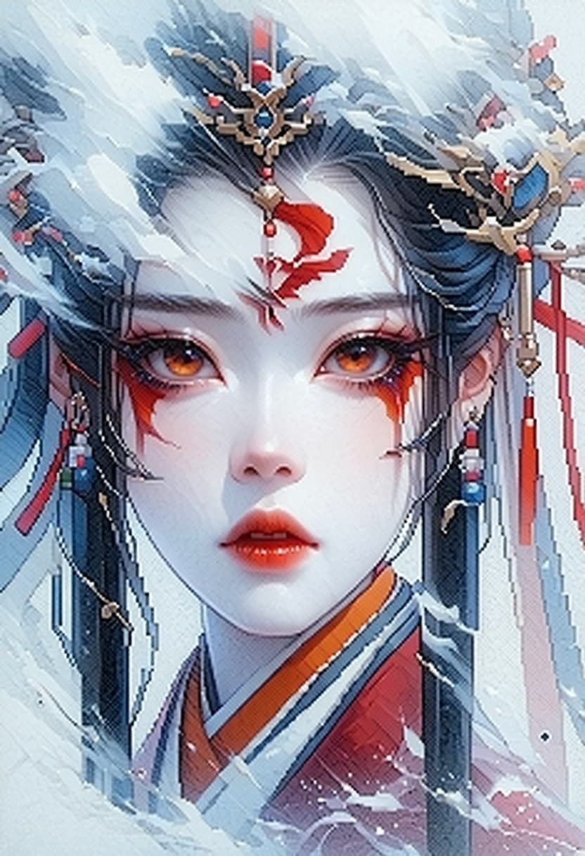 AI generated:  in the style of neo-traditional japanese, magali villeneuve, close-up intensity, urban and edgy, xi...