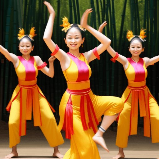 AI generated: bamboo dance women