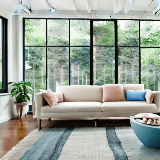 AI generated: high resolution photography interior design, dreamy sunken living room conversation pit, wooden floo...
