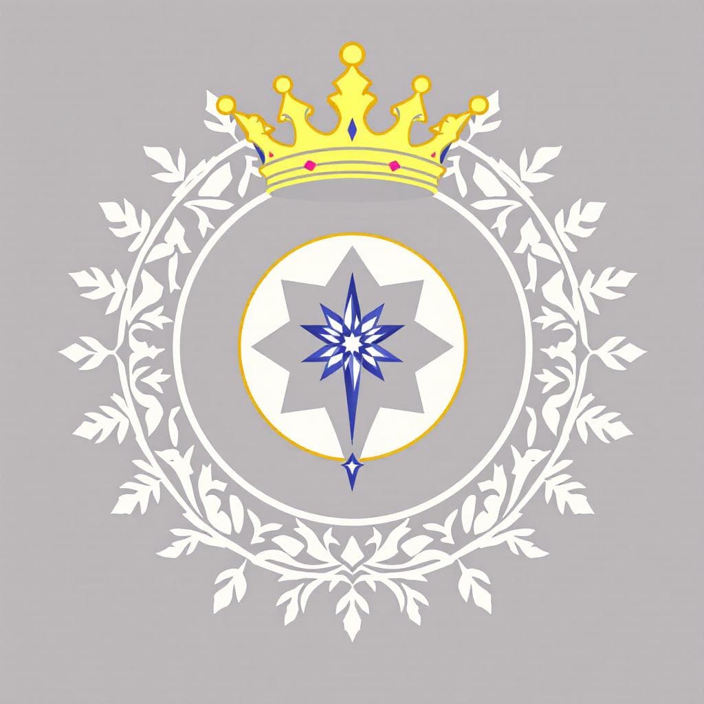 AI generated: Create an Emblem of the 14 High Fashion Dominarcs (Beauty & Presence). Emblem: A falling star within...