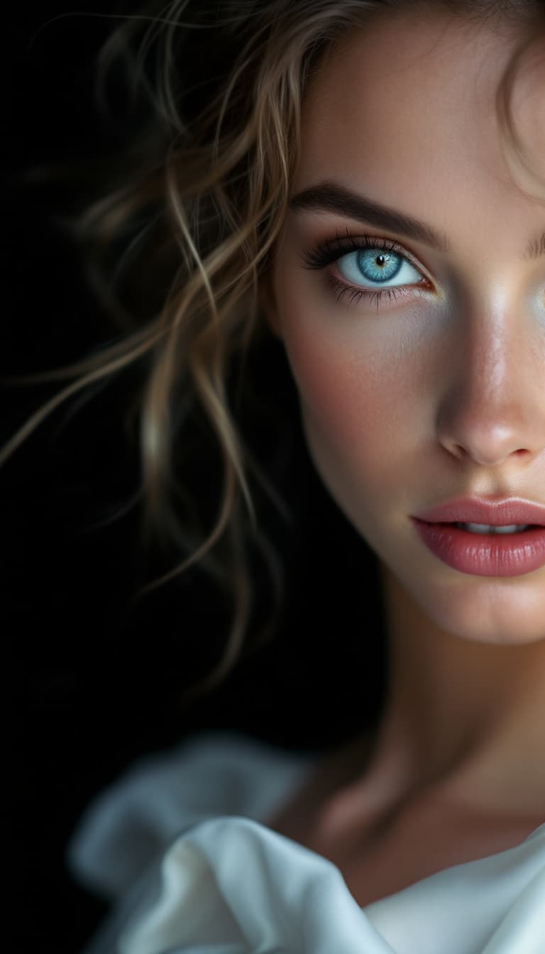 AI generated: "A captivating high-resolution portrait captured with a Sony A1 50.1 MB camera through a 75mm prime ...