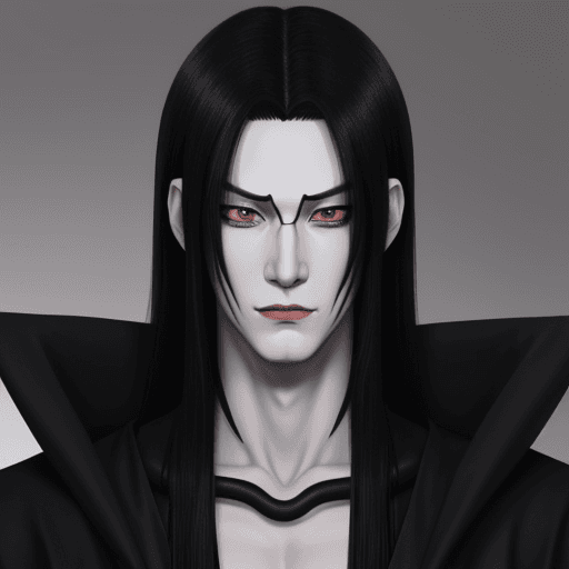 AI generated: black orochimaru, drawn in anime style