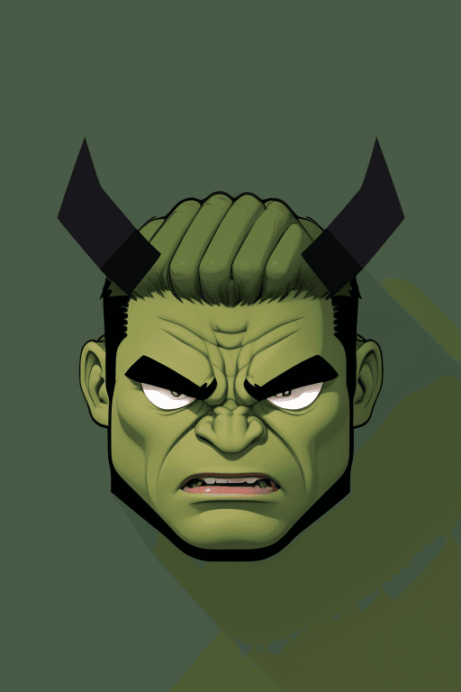 AI generated: rambo illustration, symmetrical, flat icon design