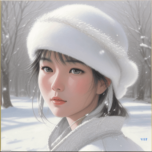 AI generated: close-up photo, in the style of xiaofei yue, snow scenes, steve hanks, white and silver, normcore, c...