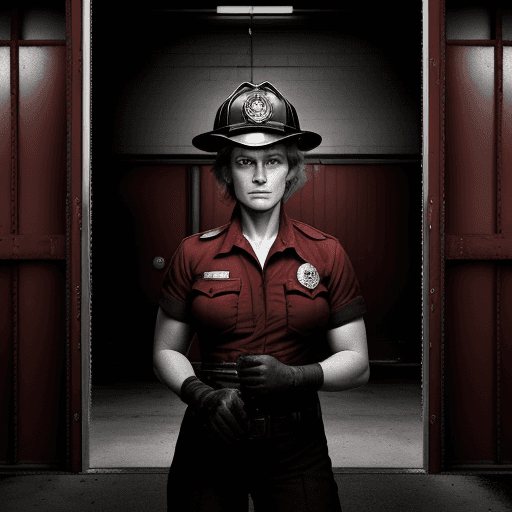 AI generated: Masterful Portrait Photography of a resilient firefighter in dramatic, contrasting lighting, blendin...