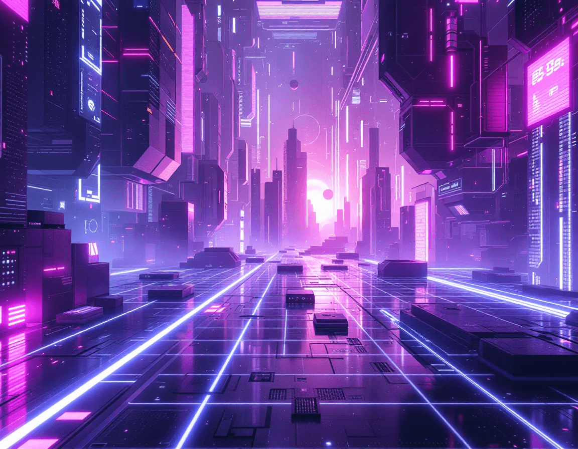 AI generated: A random strange image of a futuristic scenario in the style of Futuristic Grid Aesthetics