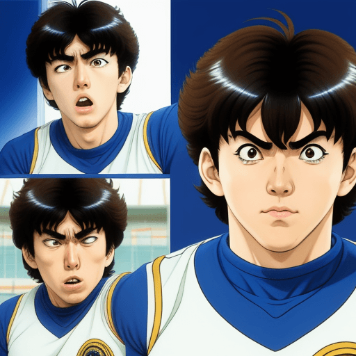 AI generated: captain Tsubasa face