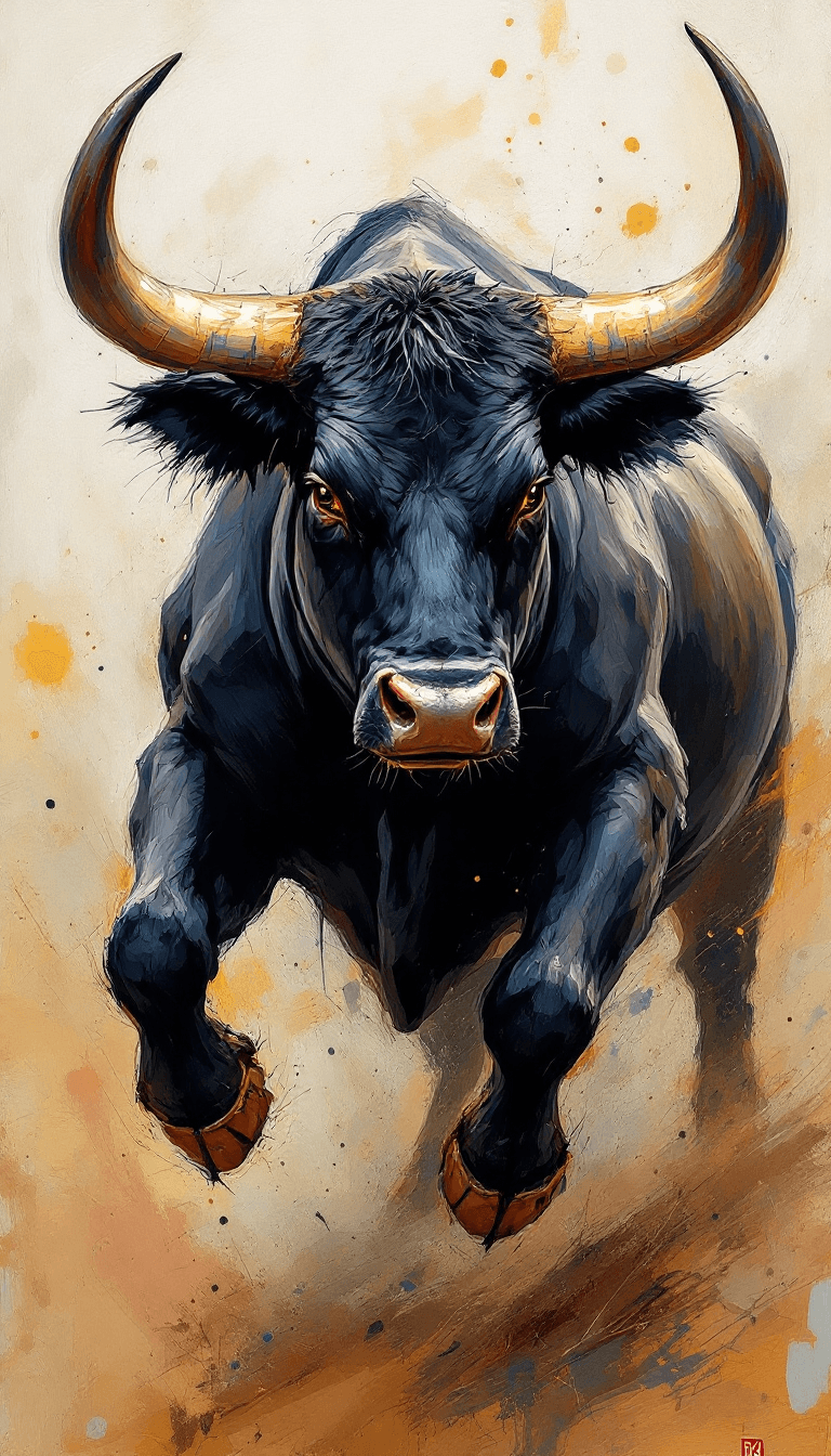 AI generated: a black fighting bull painting pastel colors, 16k, -ar 9:16 - - style 750 - -v 6.0 - Image
