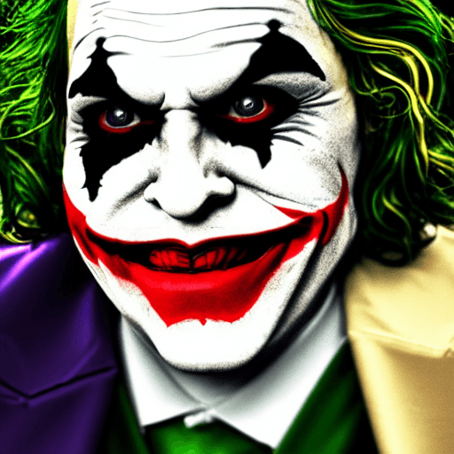 AI generated: Photo of a Joker from "Joker 2019" by (Joaquin Phoenix) , smiled outside city 17, rtx, (cinematic at...