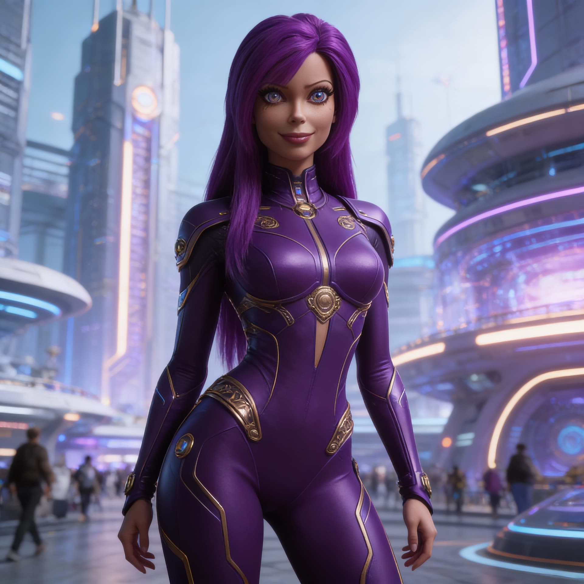 AI generated: Create a Sci-Fi image of the characters in Combine the character features of reference images to cre...