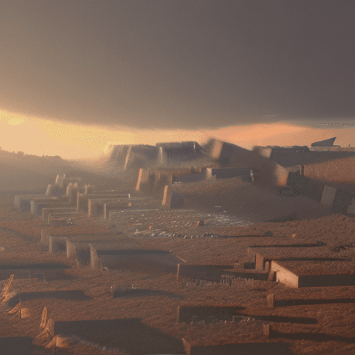 AI generated: Photo of a ultra realistic war zone, dramatic light, pale sunrise, cinematic lighting, battered, low...