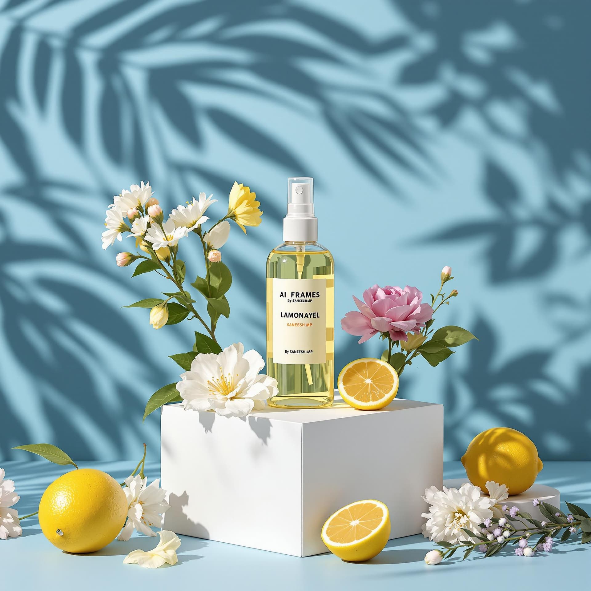 AI generated: The image captures an aesthetically arranged still life setup that is vibrant and visually calming. ...