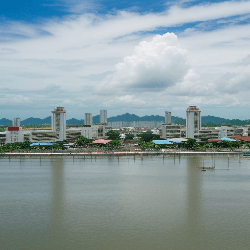 AI generated: Olympic background of Filipino culture, Iloilo City Scenery, 