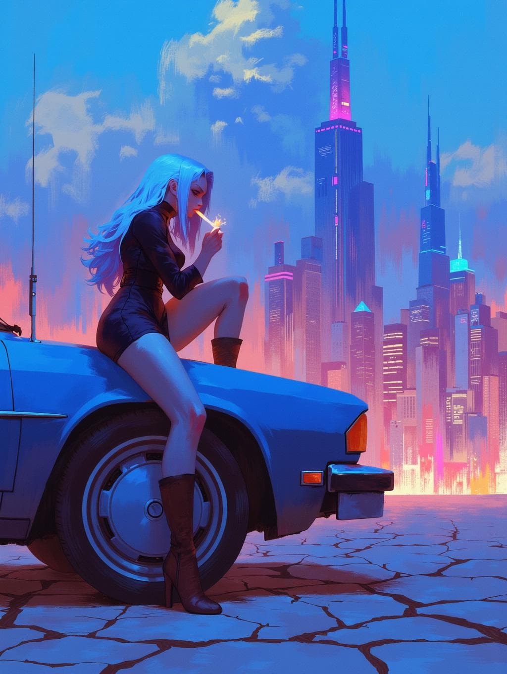 Stylized Anime art style with textured brushwork | Flux.D | HiDream
