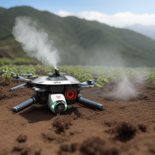 AI generated: un dron fumigando un cultivo de caña en mexico, hiperrealista