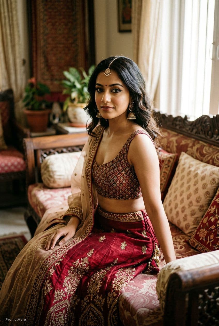 AI generated: Create a sexy girl in india style. and look like sexy.