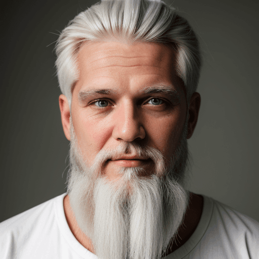 AI generated: close up old man white hair and beard
