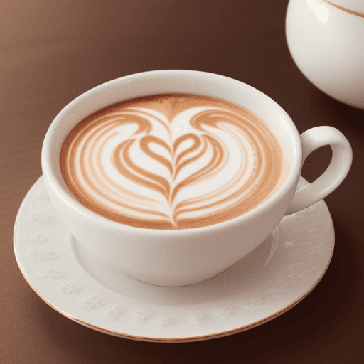 AI generated: Imagine a detailed, close-up illustration of a hot cup of coffee with a pretty latte art design on i...
