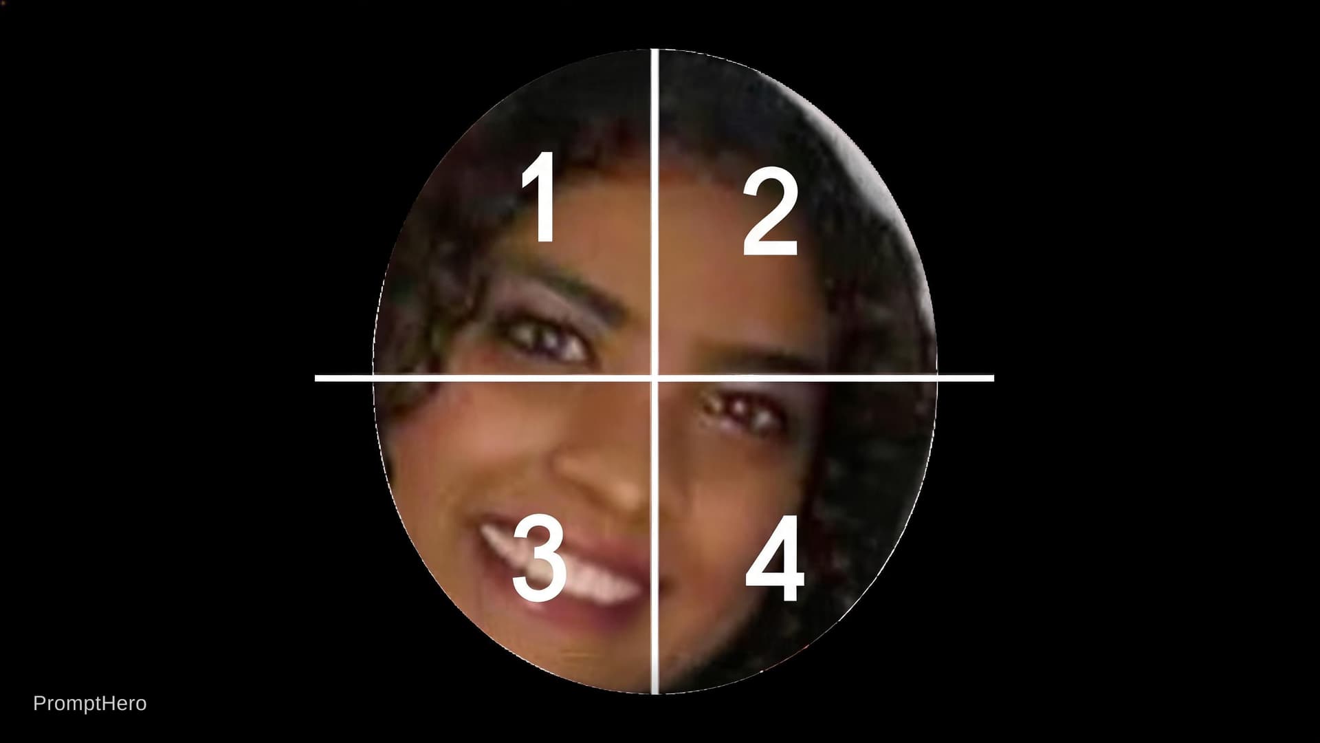 AI generated: dividirla  en 4 sectores la tercera imagen para hacer un puzzle