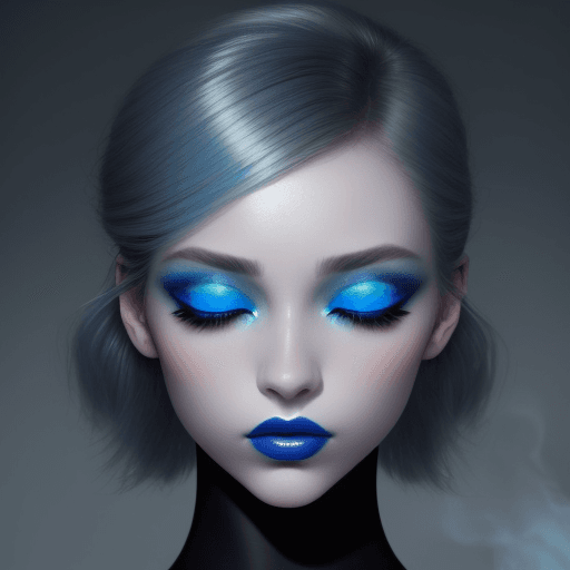 AI generated: a close up of a woman with a blue eye shadow on her face, official dior editorial, trending on pintr...
