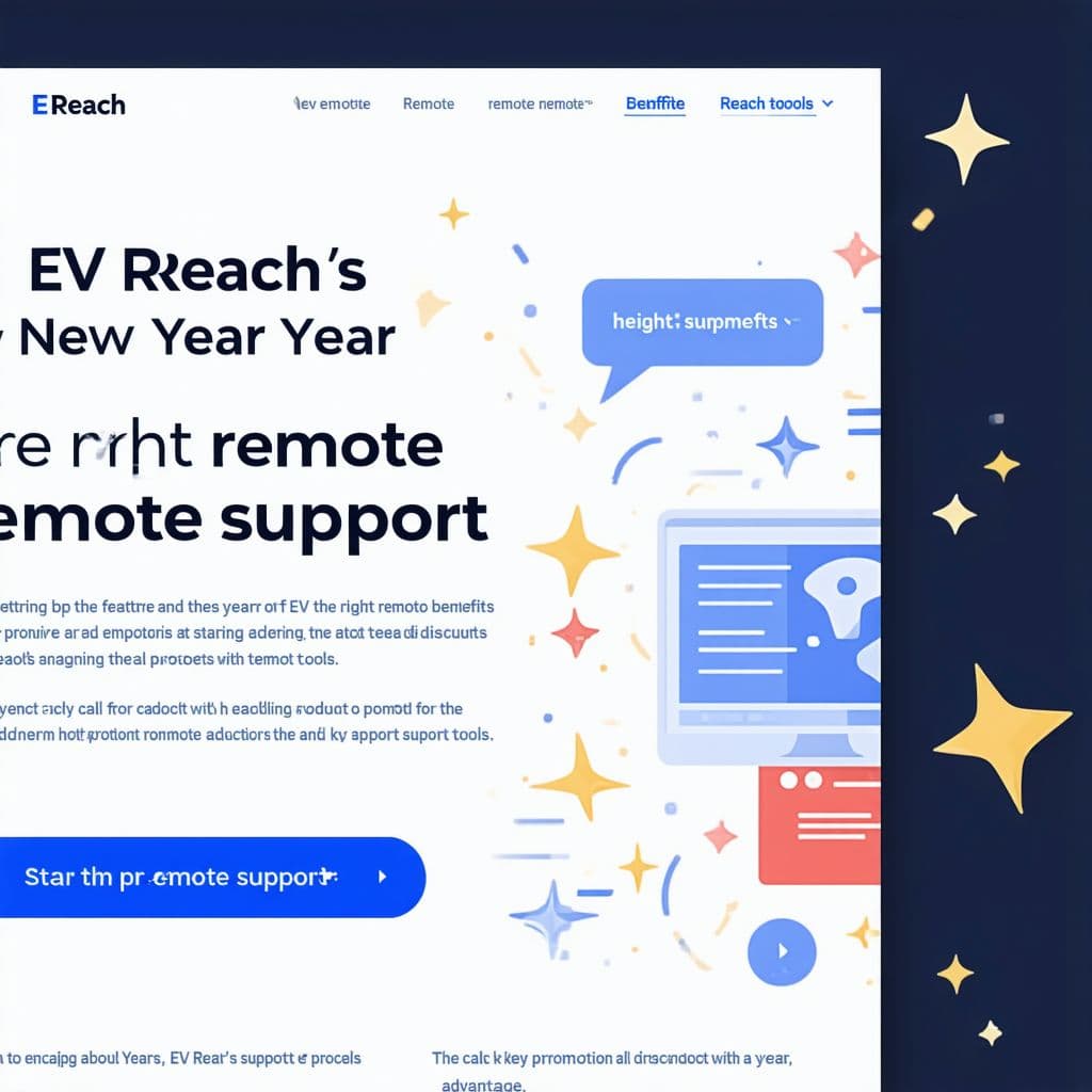 AI generated: Create an engaging ad slick for EV Reach remote support, centered around starting the new year with ...
