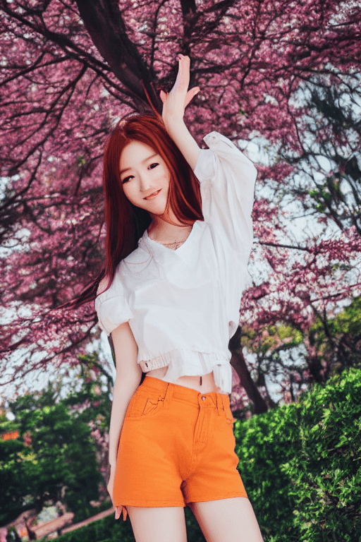 AI generated: High resolution photography, Korean idol girl, (1 girl), cat eyes, hyper realism , light smile, cent...