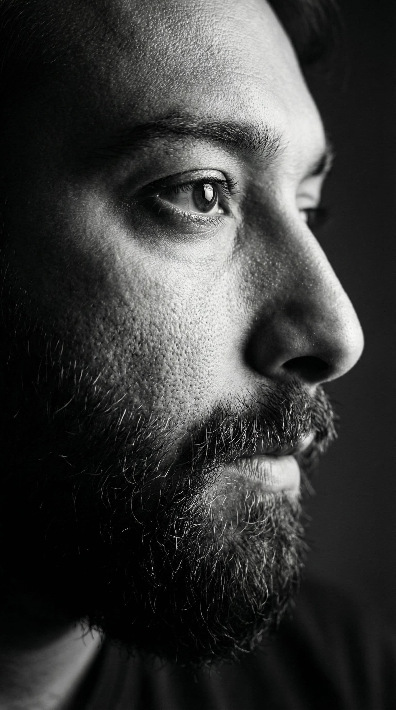 AI generated: # Goal
Generate a high-quality, photorealistic close-up black and white portrait image that captures...