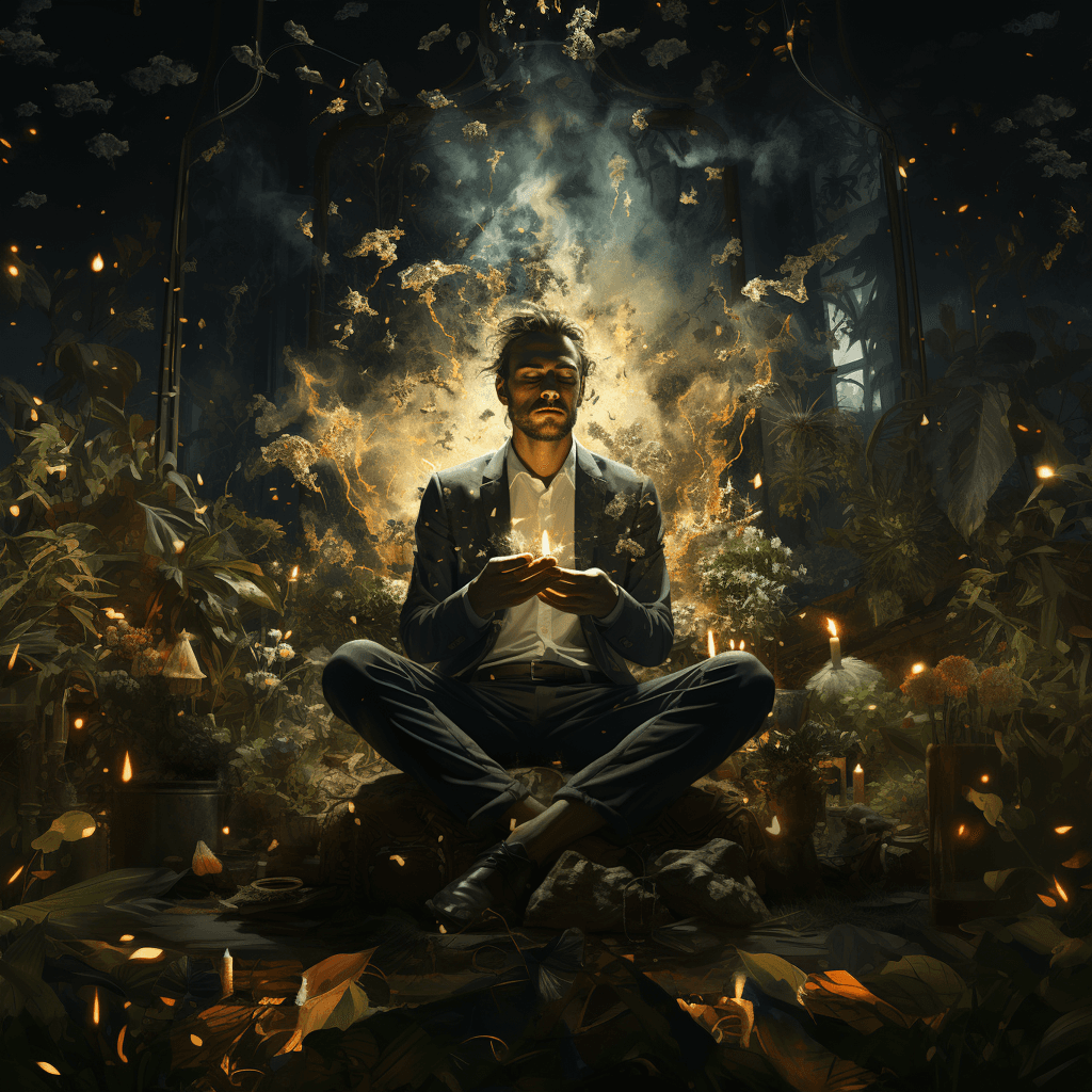AI generated: add cannabis buds, add legal cannabis and hemp plants, Create a thought-provoking and surreal illust...