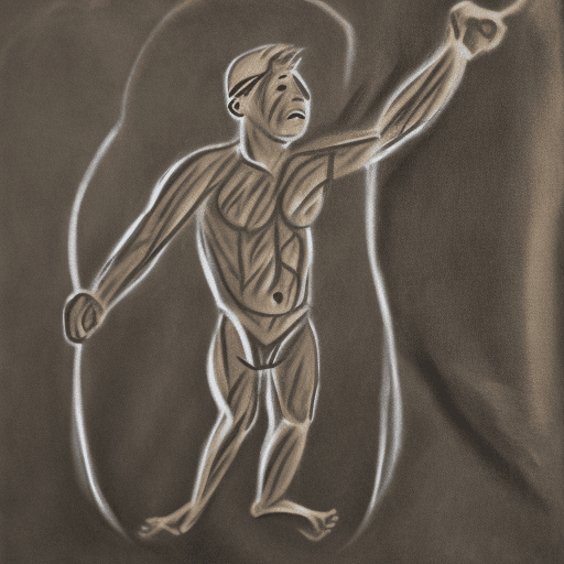AI generated: create a
cave painting like cartoonish charcoal image of a stick figure doing pull ups