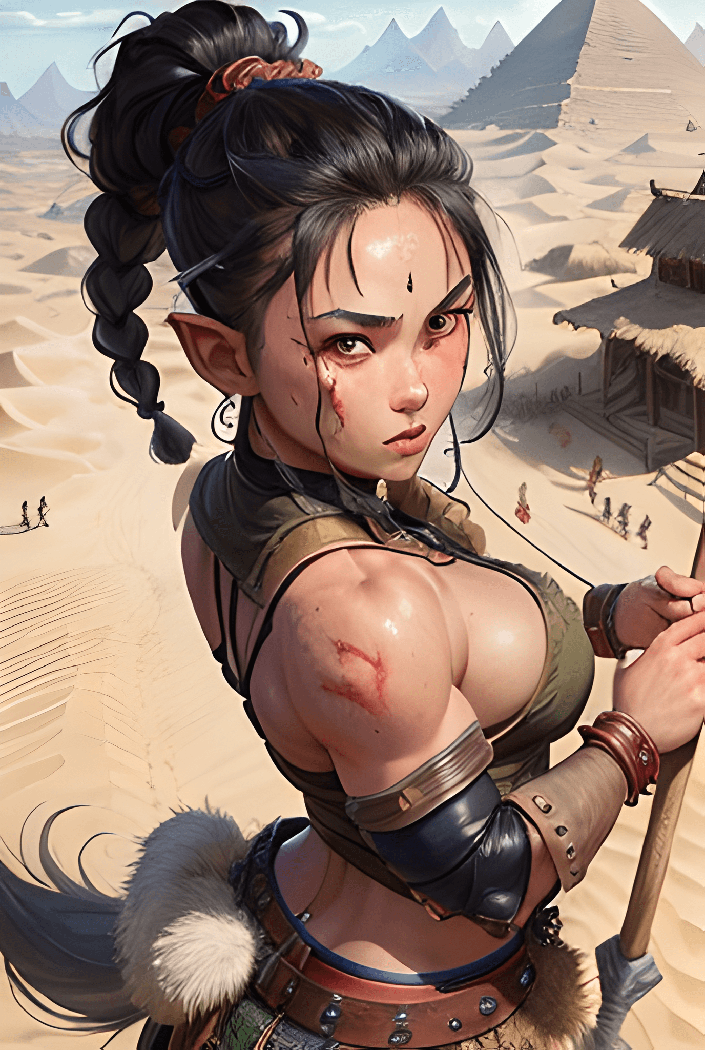 AI generated: masterpiece, 8k, photo real, ultra real, high resulution, fine detail, perfect face, korean, barbari...