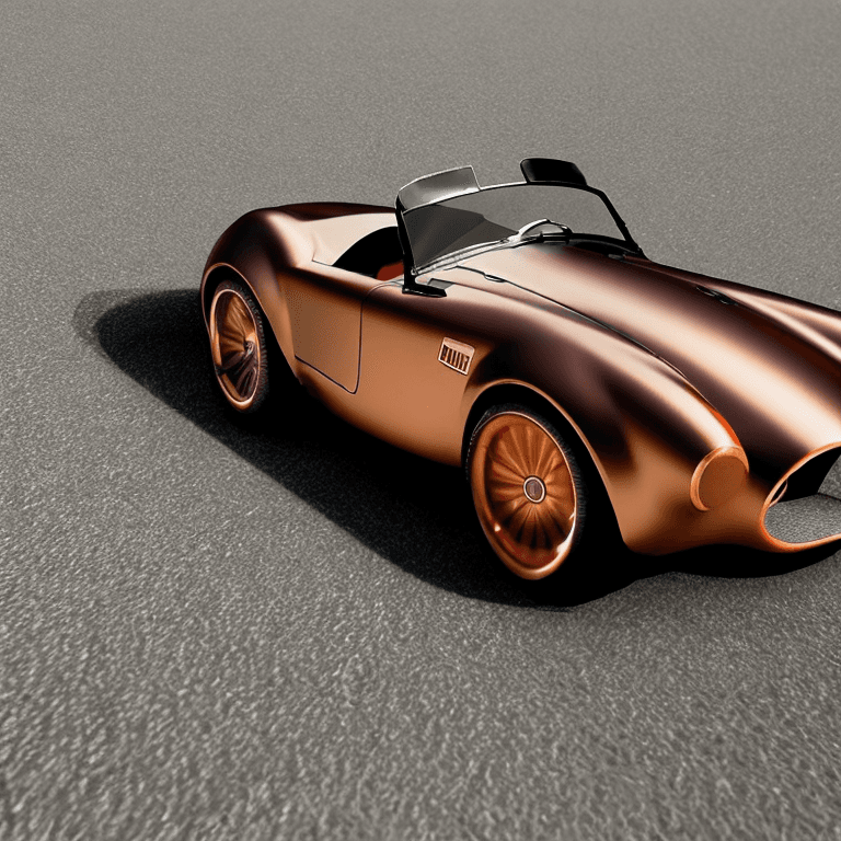 AI generated: Conceptual Style, (((Shelby Cobra sports car))), (((Cyberpunk style))), ((Polished copper body)), ((...