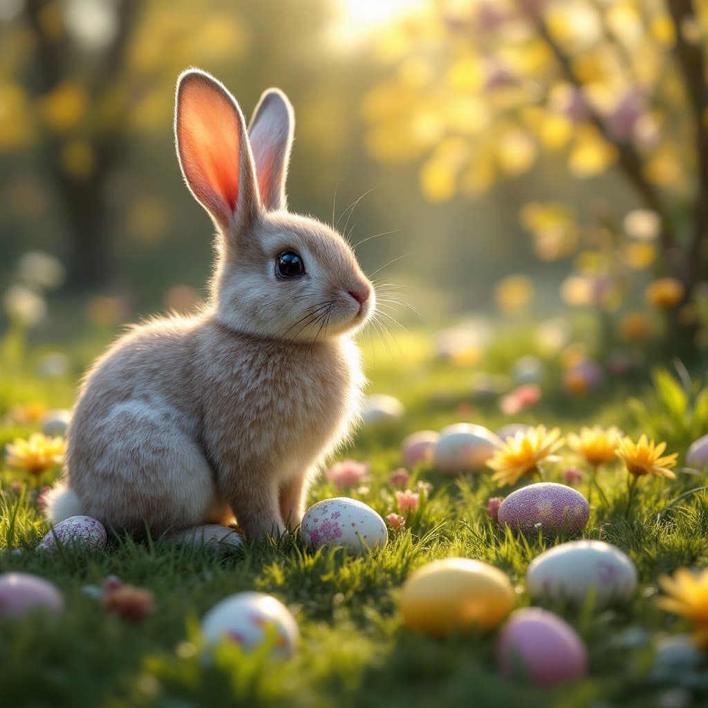 AI generated: best representation of easter, photorealism, uhd 8k, 3d vision, parametric design, hyperrealism

