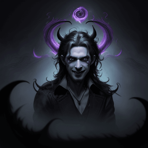 AI generated: Enter the shadowy realm of darkness and mischief as you envision a captivating scene featuring the m...