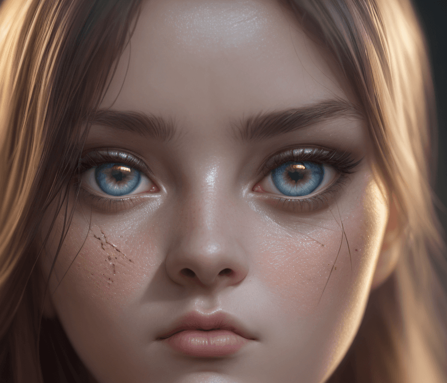 AI generated: female looking at viewer, power in the eyers, portrait, photography, detailed skin, realistic, photo...
