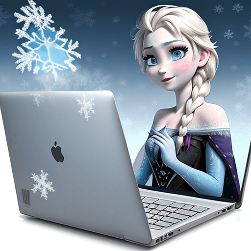 AI generated: frozen laptop