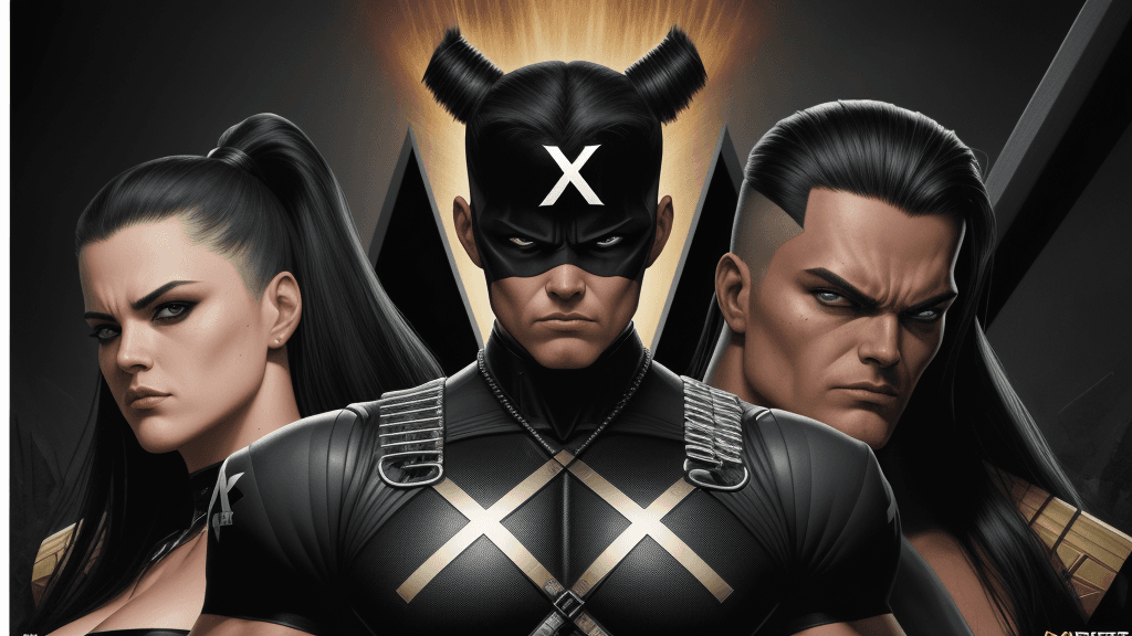 AI generated: A 16k poster with of Respect X (a/k/a "the X-Killer") (Dark Horse Comics) extremely detailed eyes an...