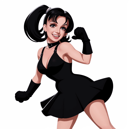 AI generated: Cartoon britney spears, white background, high quality, dark black hair, 8k picture, high image qual...