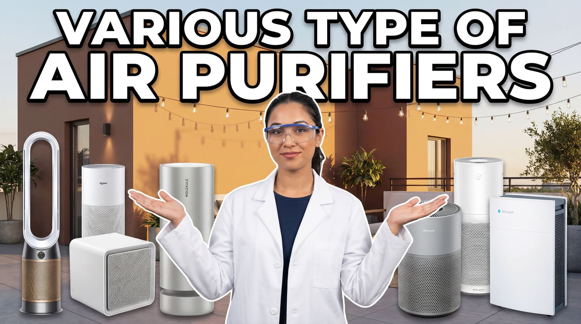 AI generated: 
Create a you tube thumbnail that is compelling. Very good display text written: various type of air...