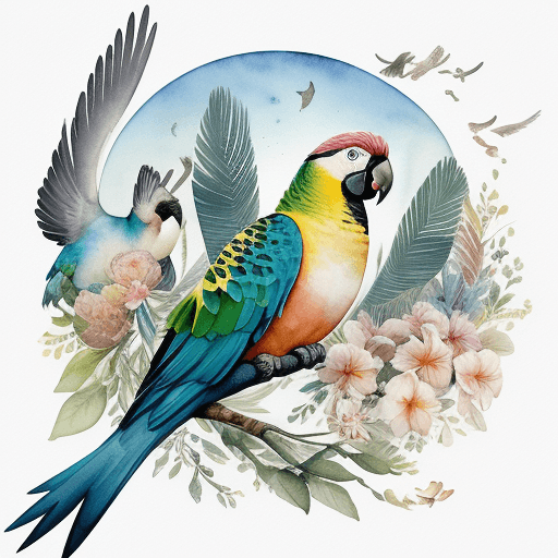 AI generated: "Dive into the Avian Symphony: A Collection of Exquisite Watercolor Illustrations! Immerse yourself ...