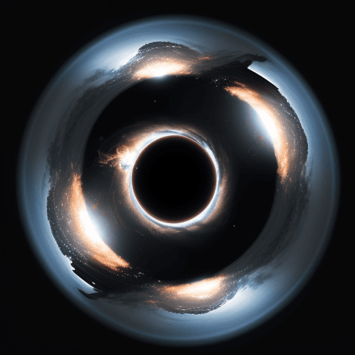 AI generated: Photo of a hyperrealistic space picture with a black hole tearing apart reality