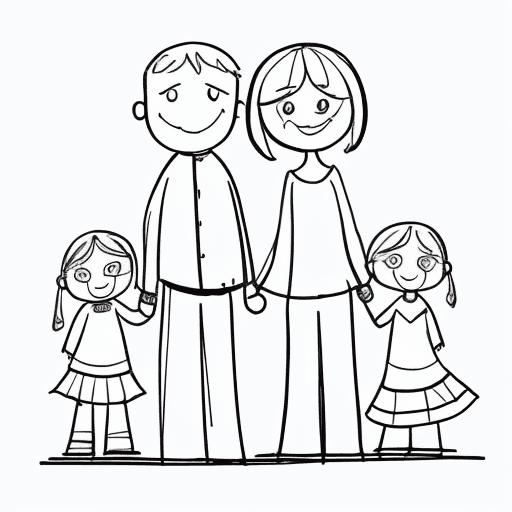 AI generated: child’s drawing of family --stylize 750