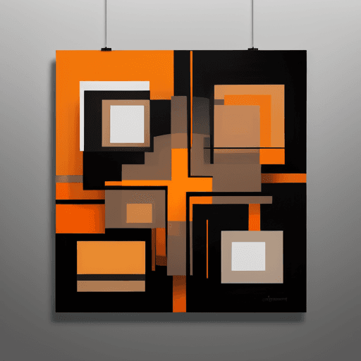 AI generated:  abstract realism painting in orange and grey with modern brush techniques, in the style of bauhaus ...