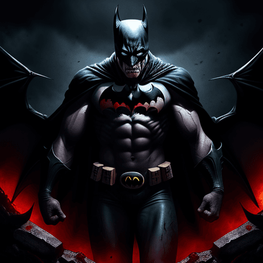 AI generated: Demon Batman in hell, 4k ,ultra hd