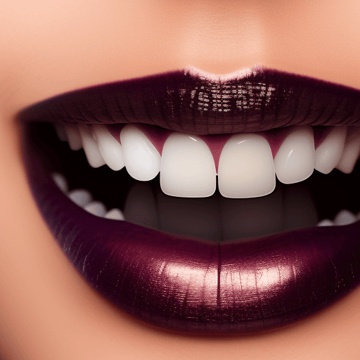 AI generated: high definition, 8k lips, dark maroon lipstick, no face, full mouth, photo realistic perfect teeth