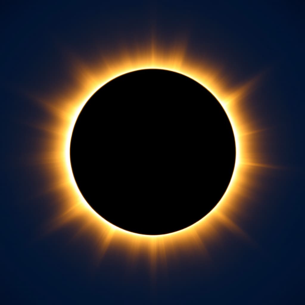 AI generated: A stunning eclipse photography style image of a total solar eclipse at its peak, with the bright sol...