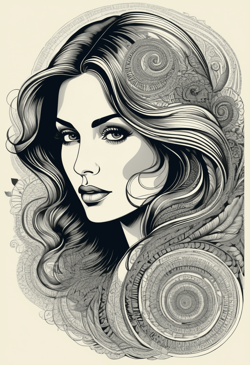 AI generated: An image of a woman in a modern illustrative style, blending realistic portraiture with graphic art....